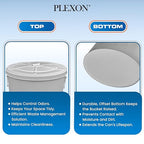 Plexon Large Metal Trash Can with Lid 20 Gallon, Decorative Outdoor Trash Can Heavy Duty Galvanized Metal Bucket with Lid for Garage Workshop Ash Storage Farmhouse, Gray 2 Pack