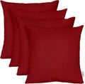 RSH DECOR: Sunbrella Play Square Throw Pillows Set of 4 | 17" x 17" | Water and Fade-Resistant Performance Fabric | Outdoor Pillow Covers with Down-Alternative Inserts | Play Scarlet