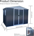 Ball & Cast 6x9 FT Outdoor Storage Shed, Metal Garden Sheds with Punched Vents and Sliding Door, Clearance Tool House with Aluminum Frames for Backyard Patio,Grey