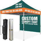 Custom Canopy Tent 10x10 with Logo, Personalized Pop Up Canopy Tent, Nano-Grade Water Repellent Heavy Duty Tent for Outdoor, w/Roller Bag(1 Full Wall)
