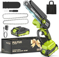 Mini Chainsaw Cordless, 6 Inch Electric Chain Saw Small Chainsaw Battery Powered, Yard Tools Garden Gifts for Men Dad Husband, Hand Saw for Branches Wood Cutting Pruning (Green)