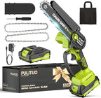 Mini Chainsaw Cordless, 6 Inch Electric Chain Saw Small Chainsaw Battery Powered, Yard Tools Garden Gifts for Men Dad Husband, Hand Saw for Branches Wood Cutting Pruning (Green)