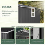 10x12 FT Metal Storage Shed with Window,Outdoor Storage Building,Large Backyard Sheds,Waterproof Outside Storage Sheds