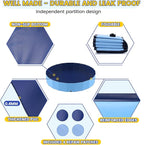 97" Foldable Dog Pool Kiddie Swimming Pool, Plastic Non-Slip Hard Shell Kids Wading Pool, Large Portable Collapsible Pet Puppy Bathing Tub, Heavy Duty - Family Size, 8 ft x 16 inch.D - 5XL