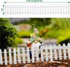 Miniature Fairy Garden Fence,DIY Wood Picket Fence Mini Ornament,Home Garden Plant Pot DIY Diorama Project (White,1.96"x 35.4")
