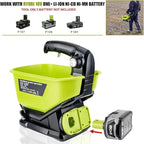 Salt Spreader for Ryobi 18V Battery, Handheld Power Spreader for Seeds, Fertilizer, Year-Round Coverage for Grass Seeds, Rock Salt, and ice melt Seasons. (Tool only)