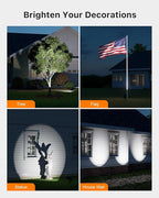 4 Pack Solar Powered Spotlights Outdoor Waterproof for Tree, Flag, House, Ground Landscape Bright Sunset Spot Lights for Outside Yard, Garden, Lawn, Driveway with Adjustable Lamp & Panel, Cool White