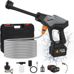 Cordless Pressure Washer, 800 PSI Portable Power Washer with 6-in-1 Nozzle, 2×4.0Ah Battery & 32.8FT Hose, Battery Pressure Washer for Car, Garden & Home Cleaning