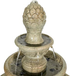 SunJet 42.5” High 3-Tiers Modern Concrete Outdoor Water Fountain - Round Large Outdoor Fountains and Waterfalls for Garden, Patio, Yard, and Deck Decor, Featuring Natural Stone Look