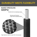 Upgraded Anti-Kink 50FT Non-Expanding Garden Hose, Flexible and Tough, Lightweight and Sturdy for Outdoor, Yard, Lawn, Car Wash, Marine, and Camper Use,and All-Season Use. U.S Standards Brass Fitting