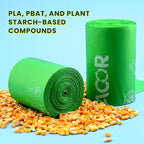 1.6 Gallon Compostable Food Scrap Bags Handle Tie for Kitchen Countertop Bin, 6 Liter Small Compost Bags, 100 Count (Pack of 2), BPI Certified and Meet The ASTM D6400 Standard