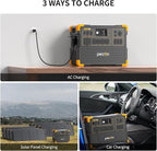 pecron E3600LFP Solar Generator 3072Wh with 6x300W Solar Panels Trolley Kit, 5x3600W AC Outlets Portable Power Station, LiFePO4 Battery Backup Expanded to 15.36KWh, Power Station for Home Use, Camping