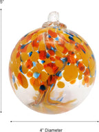Dale Tiffany Hand Blown Glass, 4" Diameter Aura, Tree of Life Collection, Witch Globe Hanging Garden Indoor/Outdoor Decorative Ornament Gazing Ball