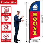 Open House Flag for Real Estate 8 Ft Open Feather Flags Banner with Pole Kit and Ground Stake for Outside Outdoor