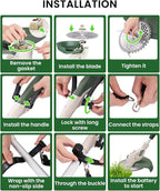 Electric Weed Wacker Cordless, Brushless Grass Trimmer with 2 21V 4.0Ah Batteries and Charger,4 Types of Blades String Trimmer, Weed Eater Battery Powered with Shoulder Strap, Lawn Edger Tool