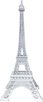 allgala 15" Eiffel Tower Statue Decor Alloy Metal, White