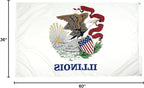 FlagSource Illinois Nylon State Flag, Made in the USA, 3x5'