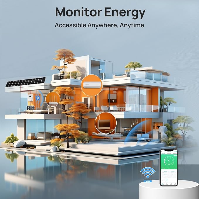ECO-WORTHY 10KW Output 9.36KWH Off Grid Solar System Complete Kit for Home：12pcs 195W Solar Panels(2340W)+10KW 120V/240V Inverter + 2pcs 48V 100AH Lithium Batteries,for Whole Home Backup
