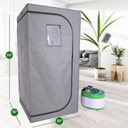 SereneLife Portable Full Size Home Spa| One Person Sauna | with Heating Foot Pad and Portable Chair (Steam Gray)