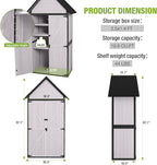 GUTINNEEN Shed Outdoor Storage Upgraded with Durable Metal Frame Garden Shed Tool Storage Cabinet with Wooden Floor Adjustable Shelfs 2.5 x 1.4FT （Off-White）