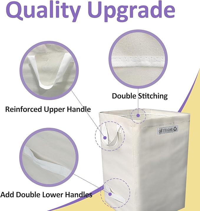 Lawn Bags for Yard Waste | Heavy-Duty Collapsible Leaf Bag, 38 Gallon Reusable Garden Clippings Container & Outdoor Trash Can with 2 Carry Handles (Square Bigger)
