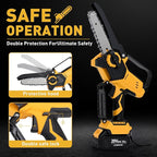 Mini Cordless Chainsaw for Dewalt Battery 20V MAX, 8" & 6" 2-IN-1 400W Electric Brushless Chainsaw with 3000mAh Batteries & Auto Oiler Hand Saw for Wood Cutting, Tree Trimming