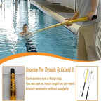 Telescopic Pool Rescue Hook with Pole, 16ft-30ft Adjustable Heavy Duty Pool Pole, Fibreglass Safety Hook Pools, Specialised Emergency Rescue Equipment for Drowning Victims (L:550cm/18ft)
