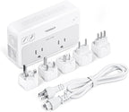 TESSAN 220V to 110V Voltage Converter, Universal Travel Power Adapter Combo with International Plug (Type C/G/D/I/L), 2AC 4 USB Ports(1 USBC)，230W Max Step Down Transformer for US to Europe