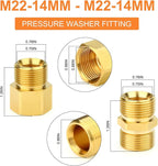GASHER 4Pcs Brass M22 Pressure Washer Fitting,M22-14mm Male x M22-14mm Female And M22-14mm MaleThread Fittings,For Pressure Washer Hose