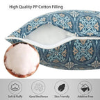 Magpie Fabrics Pack of 2 Outdoor Waterproof Lumbar Rectangular Throw Pillow with Insert, Home Decorative Toss Pillows All Weather Cushion for Patio Garden Car Office (12x20 Inch, Morgan Medal Print)