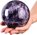 Large Dream Amethyst Crystal Ball with Stand Healing Crystals Sphere for Meditation, Divination, Witchcraft 100-110mm/3.9-4.3"