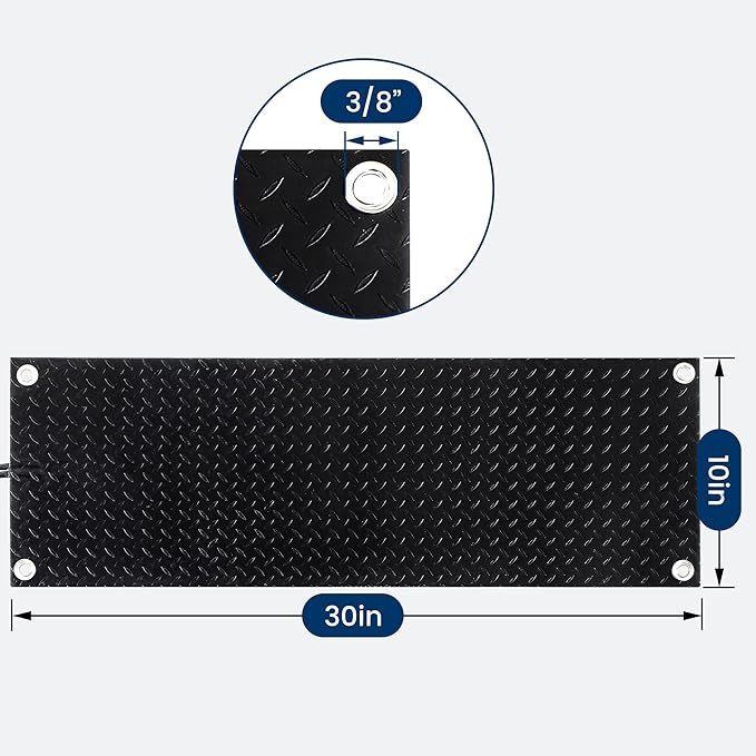 Heated Snow Melting Mat for Outdoor Stairs, Non-Slip (10in x 30in)
