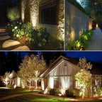 SUNTHIN Outdoor Landscape Lighting, 10 Pack Outdoor Spot Lights with Transformer for Yard, Plant, Lawn, Tree, Flags, House, Garden, Fence Use, IP65 Waterproof & Connectable