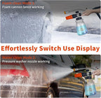 Feng Pai Pressure Washer Gun with Foam Cannon and Dual Connector, 7 Pressure Washer Sprayer Nozzles, Double Tip Attachment for Soap Cannon, 1/4" Quick Connect