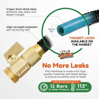 Flexi Hose Lightweight Expandable Garden Hose, No-Kink Flexibility, 3/4 Inch Solid Brass Fittings and Double Latex Core (150 FT, Black)