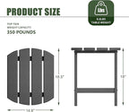 TORVA Patio Adirondack Side Table, Outdoor End Tables All-Weather Resistant HDPE Humidity-Proof Long Time Use for Deck, Lawn,Garden, Porch, Backyard End Table（Gray Color-1 Tier）