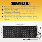 Heated Snow Melting Mats for walkways Stairs- Outdoor Heated Mats- Non-Slip Electric Heated Foot Mats for Winter Snow Removal- Heated Snow Melting Mat for Stairs garages Driveway (10in x 48in)