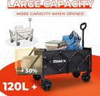 Collapsible Tailgate Wagon with Wheels, Compact Size Folding Utility Cart, 380LBS Capacity for Garden, Grocery, Beach, Camping – Portable Heavy Duty Cart