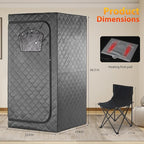 Gollense Portable Infrared Sauna for Home Spa | Full Size 1 Person Sauna | Full Body Personal Far Infrared Sauna Tent | with Heating Foot Pad, Portable Chair, Dark Grey
