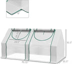 Outsunny 6' x 3' x 3' Portable Greenhouse, Garden Green House with 2 PE/Plastic Covers, Steel Frame and 2 Roll Up Windows, Clear