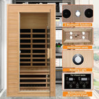 Infrared Saunas for Home 1 Person Indoor Sauna Dry Sauna for Home,1290W Low Emf Infrared Sauna Red Light Saunas for Home with Bluetooth Reading Light,Room:73.03 * 33.85 * 33.77Inch