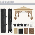 COBIZI Pop Up Gazebo 11x11 One-Push Canopy Tent, Carpas Para Patio, Outdoor Canopy Shelter with Double Roof Ventiation 121 Square Feet of Shade for Lawn, Garden, Backyard and Deck, Khaki(Upgraded 2.0)