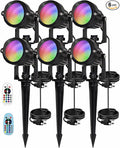 10W RGBW LED Landscape Lights Spot Lights Outdoor for Yard Garden Decor Spotlight, Landscape Lighting with 16 Color Changing and Remote, IP68 Waterproof (6 Pack)