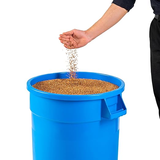 PRO&Family 20 Gallon Trash Can with Lid Round Ingredient Storage Containers Recycling Bin Kitchen Garbage Can Office Garbage Can Trash Barrel Plastic Barrel Yard Waste Bin Outdoor Trashcan (5, Blue)