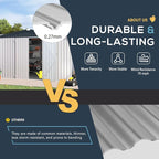 U-MAX 10x14 Shed, 14x10 Metal Outdoor Storage Shed, Large Outside Storage Garden Sheds & Outdoor Storage Clearance, Tool Shed Lockable for Backyard, Patio and Outside Use in White