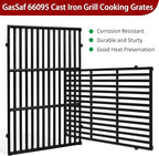 GasSaf 18.75" Grill Grates for Weber Genesis II/LX 300 Grills, Cast Iron Grates for Genesis II E/S 310 315 320 325 340, Replacemenet Parts for Weber 66095 66802 66805 (18.75"x13.25" Each), 2-Pack