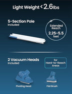 KOKIDO Rechargeable Handheld Hot Tub Spa Pool Vacuum, IPX8, Aluminum Pole and 2 Brush Heads, Ideal for Inflatable, Above Ground & Pools up to 20ft, 60-min Cordless Spot Cleaning Sand and Debris XV110