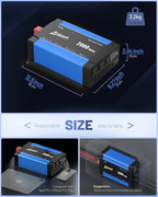 Ampeak 2000W Power Inverter 12V to 110V, 89.37% High Efficiency Modified Sine Wave Inverter with 3 AC Outlets & Dual USB, for RV Truck Camping & Home Emergency Use (4000W Peak)