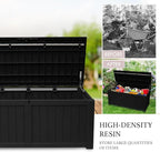 AJP Distributors 120 Gallon Outdoor Storage Box, Rain Waterproof Resin Deck Box, Lockable Large Storage Container for Patio Furniture, Cushions, Garden Tools, Sports Equipment and Pool Supplies Black