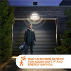 Sylvania Motion Sensor Solar Security Light, Solar Panel, 1800 LMS, Wet Rated, Batteries Included, 5000K, Daylight - 1 Pack (66472)